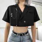 Short-sleeve Chained Cropped Top