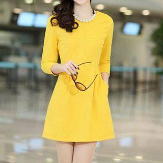 Embellished 3/4-sleeve Sheath Dress