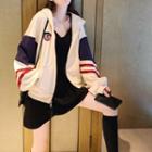 Spaghetti Strap Mini Dress / Hooded Baseball Jacket