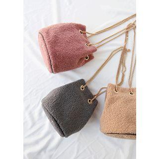 Chain-strap Boucl  Bucket Bag
