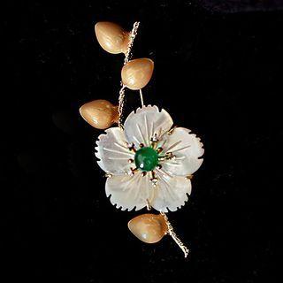 Flower Shell Alloy Brooch