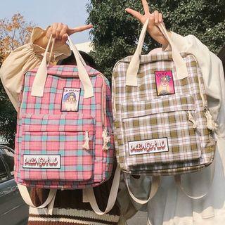 Lattice Printed Accent Backpack