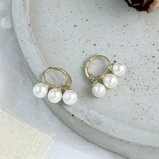 Faux Pearl Earring E1019 - Faux Pearl - Gold - One Size