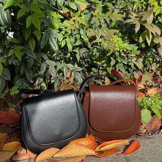 Buckle-strap Flap Crossbody Bag