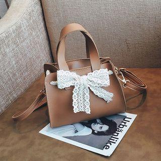 Lace Bow Accent Handbag