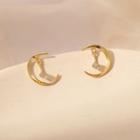 Moon Stud Earring Stud Earring - 1 Pair - Moon - Gold - One Size