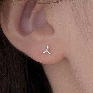 Windmill Ear Stud 1 Pair - Silver - One Size