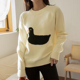 Duck Jacquard Raglan Sweater