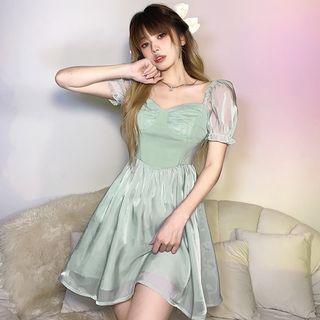 Short-sleeve Mini Corset Dress