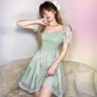 Short-sleeve Mini Corset Dress