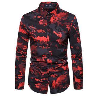 Long-sleeve Camouflage Print Shirt