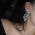 Star Alloy Fringed Earring 1 Pc - Left & Right Random - Silver - One Size