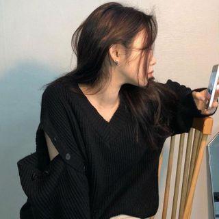 Detachable Sleeve Sweater Black - One Size
