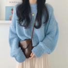 Pointelle Knit Sweater / Maxi A-line Skirt