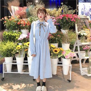 Lace-up Corduroy Shirtdress