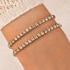 Set Of 2: Rhinestone Tennis Bracelet