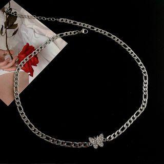 Butterfly Necklace One Butterfly - Silver - One Size