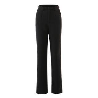 High Waist Slit Straight Leg Dress Pants