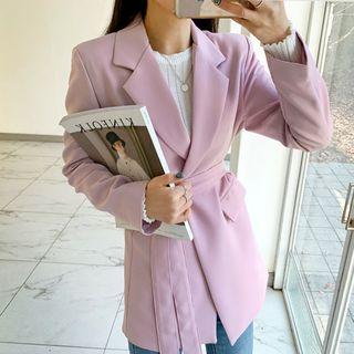 Flap-pocket Long Robe Blazer