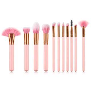 Set Of 11: Makeup Brush Set Of 11 - Pink - One Size