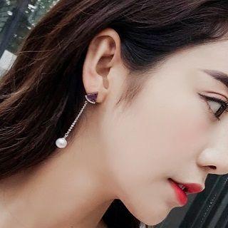 Rhinestone Watermelon Non-matching Drop Earring