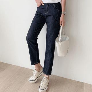 Unwashed Relaxed-fit Jeans Dark Blue - One Size