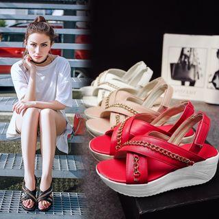 Chained Platform Strap Platform Sandals