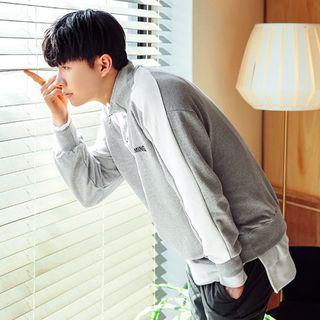 Zip-neck Contrast-trim Letting Top