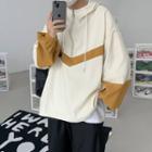 Long-sleeve Two-tone Half-zip Hoodie
