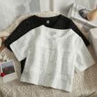 Short-sleeve Tweed Shacket