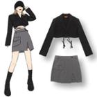Crop Blazer / A-line Skirt