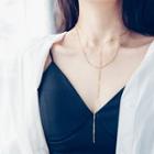 Alloy Layered Y Necklace Alloy Layered Y Necklace - One Size