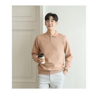 Colored Basic Knit Polo Shirt