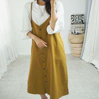 Spaghetti-strap Button-through Dress
