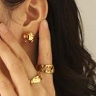 Polished Irregular Alloy Earring 1 Pair - Gold - One Size