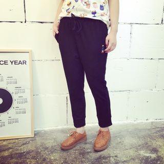 Cropped Embroidered Harem Pants