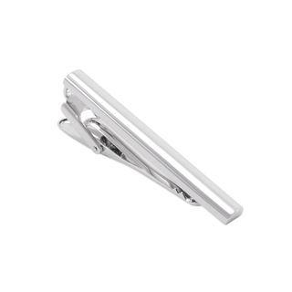 Simple Fashion Geometric Rectangular Tie Clip Silver - One Size