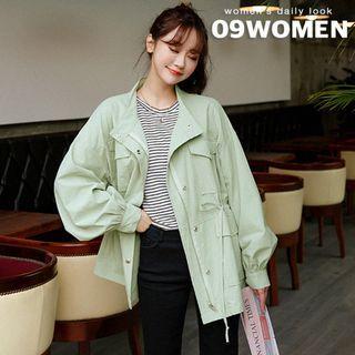 Plus Size Drawstring-waist Jacket