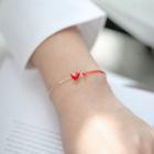 Alloy Heart Red String Bracelet Red & Gold - One Size