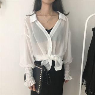 Sheer V-neck Shirt