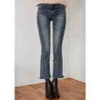 Washed Slim Boot-cut Jeans