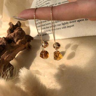 Faux Crystal Dangle Earring 1 Pair - Threader Earrings - One Size