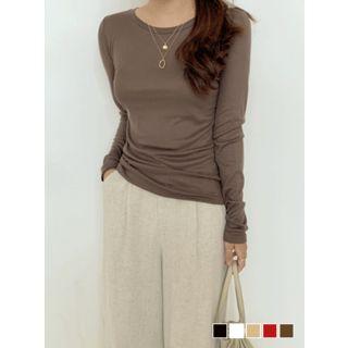 Extra Long-sleeve Silky Slim T-shirt