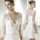 Deep V-neck Lace Wedding Dress