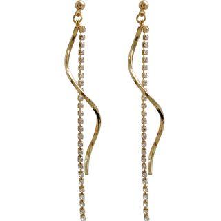 Rhinestone Swirl Fringed Earring