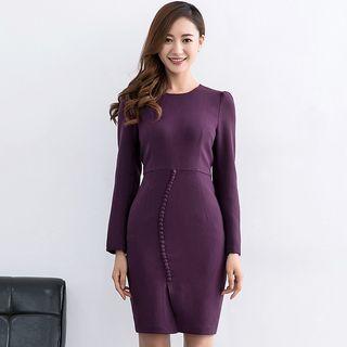 Buttoned Long Sleeve Dress