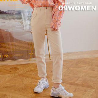 Plus Size Zip-fly Tapered Pants