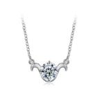 Simple And Fashion Twelve Constellation Aries Pendant With Cubic Zircon And Necklace Silver - One Size