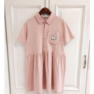 Short-sleeve Cat Embroidery Dress