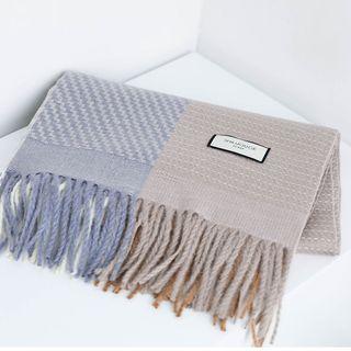 Color Block Scarf Blue - One Size